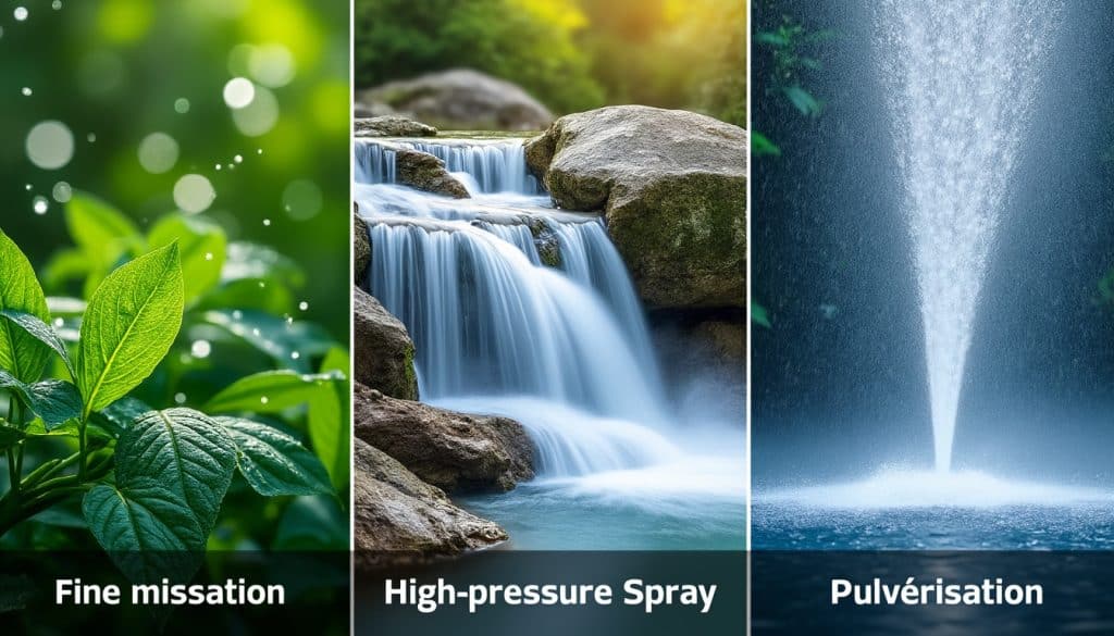 Brumisation, cascade ou pulvérisation : ce qui convient à quoi