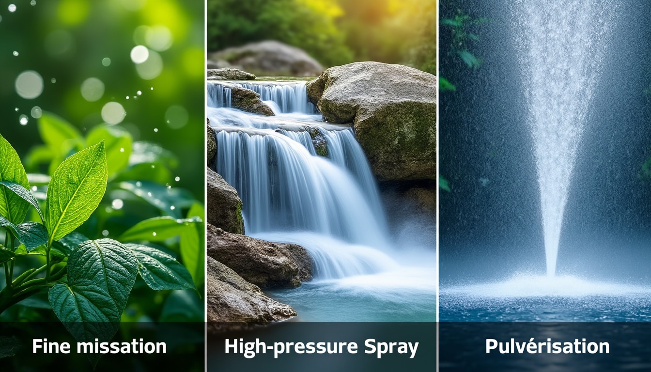 Brumisation, cascade ou pulvérisation : ce qui convient à quoi